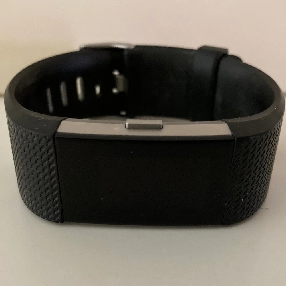 Fitbit Charge 2 Heart Rate & Fitness Wristband/Black Small/Extra Blue Band/EUC!!